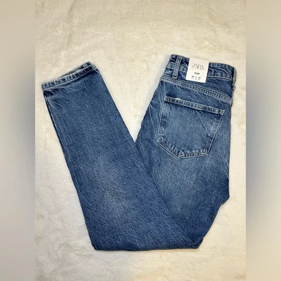 RIPPED SLIM ZARA JEANS size 6 US-light stretch fabric. High rise. Ripped detail. - Picture 8 of 8